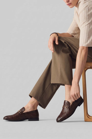 Premium Woven Leather Loafers