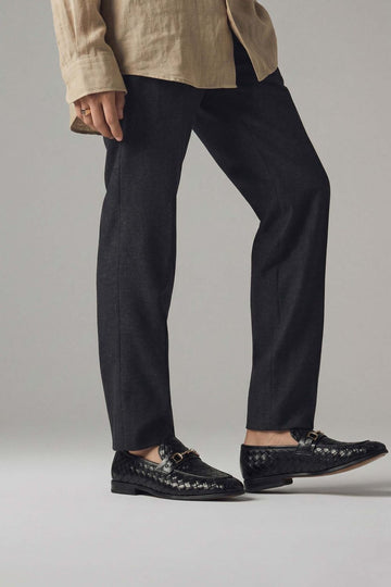 Elite Black Leather Loafers
