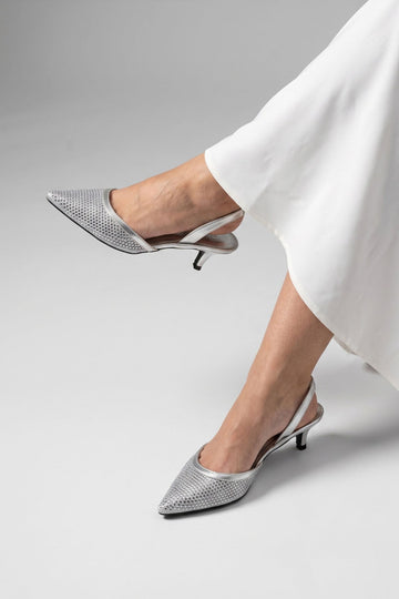 Silver Spark Heels