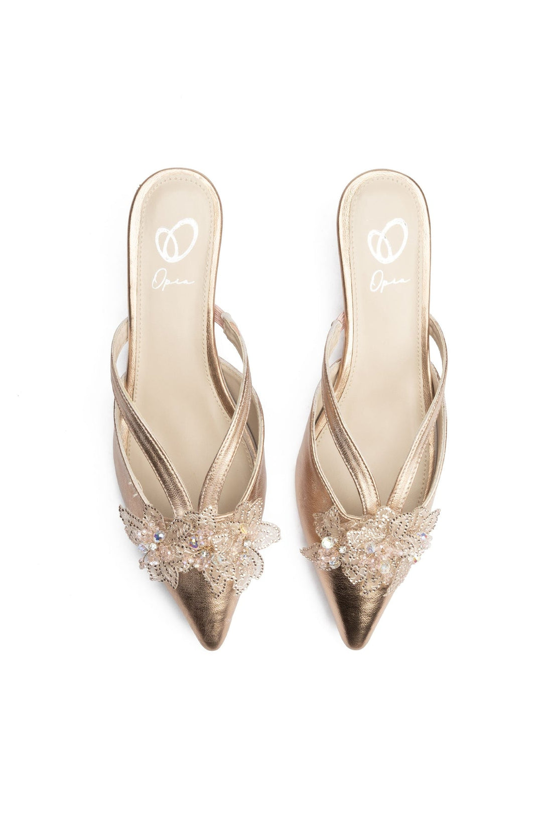 Golden Bloom Heels