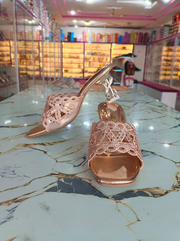 Rose Gold Embellished Heels