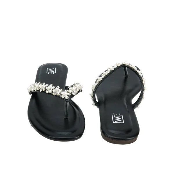 Crystal Embellished Toe Post Slippers